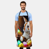 イースターバニーバスケット&エッグ エプロン (着用した状態)