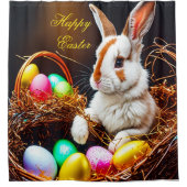 イースターバニーバスケット&エッグ シャワーカーテン (正面)