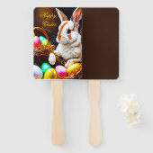 イースターバニーバスケット&エッグ ハンドファン (正面&裏面)