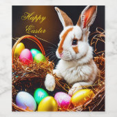 イースターバニーバスケット&エッグ ワインラベル (シングルラベル)