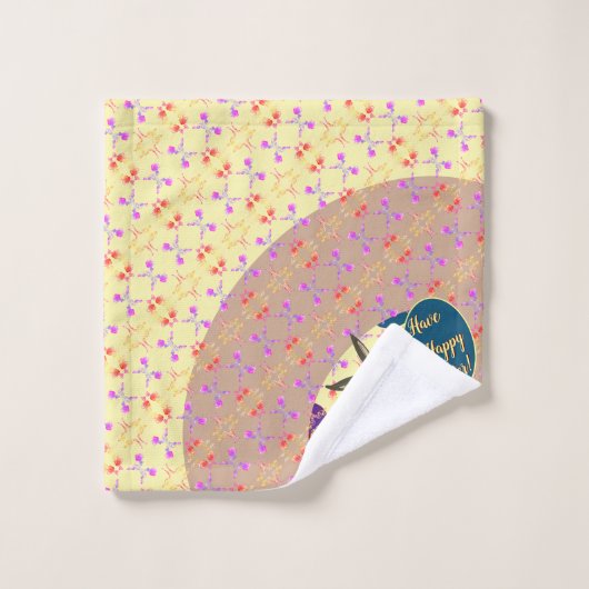 イースターバニーバラエッグ付き/文字 バスタオルセット (ウォッシュタオル)