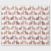 イースターバニーバラゴールドフォイルグリッター写真 ラッピングペーパー (フラット)