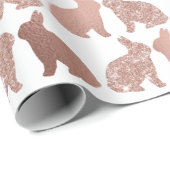 イースターバニーバラゴールドフォイルグリッター写真 ラッピングペーパー (ロールコーナー)