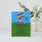 イースターバニーバルーン#2招待状はがき インビテーションポストカード (スタンド正面)