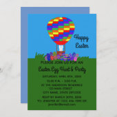 イースターバニーバルーン#2招待状カード セーブザデート (正面/裏面)