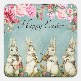 イースターバニーバンドビクトリアンイメージ スクエアシール