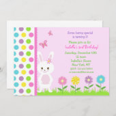 イースターバニーバースデーパーティ招待状 招待状 (正面/裏面)