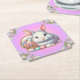 イースターバニーパかわいらしステル ペーパーコースター
