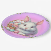 イースターバニーパかわいらしステル ペーパープレート (アングル)