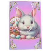 イースターバニーパかわいらしステル ミディアムペーパーバッグ (正面)