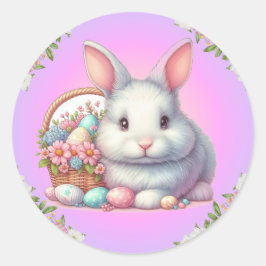 イースターバニーパかわいらしステル ラウンドシール