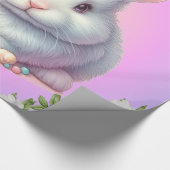 イースターバニーパかわいらしステル ラッピングペーパー (角)
