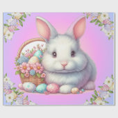 イースターバニーパかわいらしステル ラッピングペーパー (フラット)