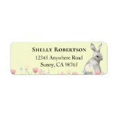 イースターバニーパステルイエロー住所 シール (正面)