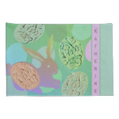 イースターバニーパステルエッグズピラロケース 枕カバー (裏面-右)