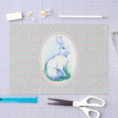 イースターバニーパステルオン春フローラルパターン 薄葉紙 (クラフト)