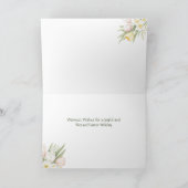 イースターバニーパステルチューリップダフォディルハッピーイースター シーズンカード (内部)