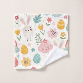 イースターバニーパターン ウォッシュタオル