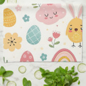 イースターバニーパターン キッチンタオル (折り畳み)