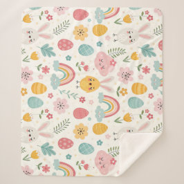 イースターバニーパターン シェルパブランケット