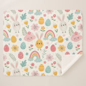 イースターバニーパターン シェルパブランケット (正面(横))