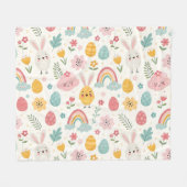 イースターバニーパターン フリースブランケット (正面(横))