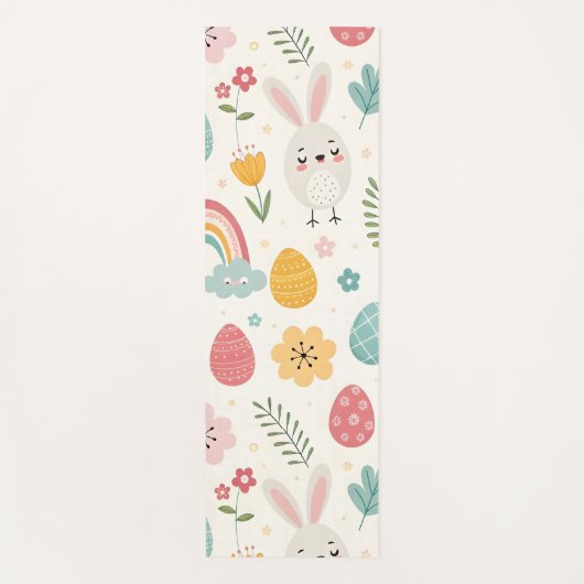 イースターバニーパターン ヨガマット (正面)