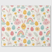 イースターバニーパターン ラッピングペーパー (フラット)