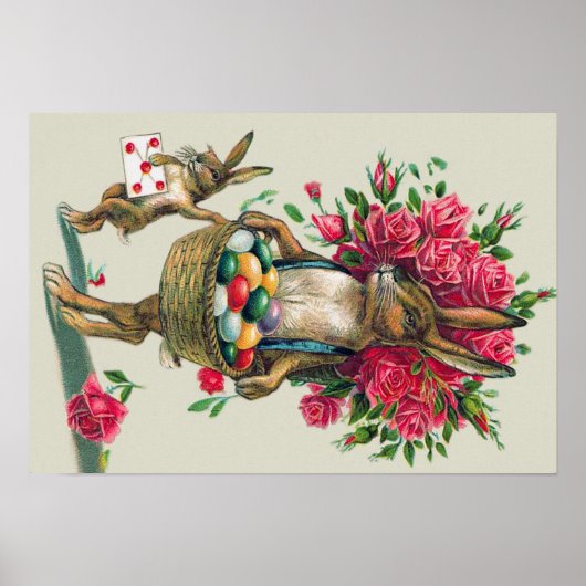 イースターバニーパパ子バラバスケット卵 ポスター (正面)