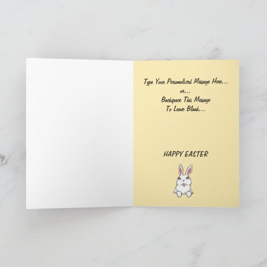 イースターバニーパーソナライズされたカードイースターカード シーズンカード (内部)