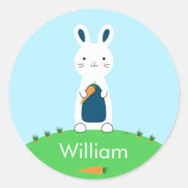 イースターバニーパーソナライズされたステッカー ラウンドシール