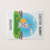 イースターバニーパーソナライズされたパズル。 ジグソーパズル (横)