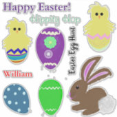 イースターバニーパーソナライズされたレーザーカットビニル シール (正面)