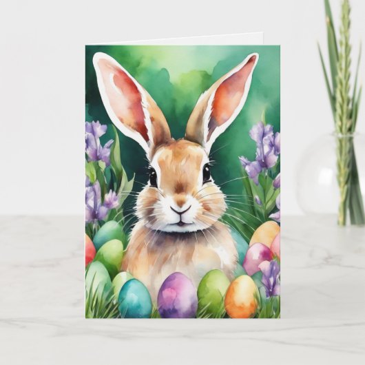 イースターバニーパーソナライズされた復活祭 シーズンカード (正面)