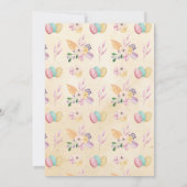 イースターバニーパーティーエッグ狩りピンクバスケット 招待状 (裏面)