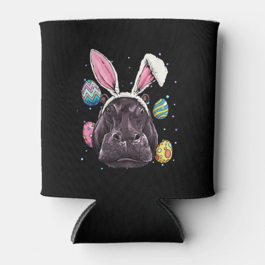 イースターバニーヒッポおもしろいイースターヒッポギフト 缶クーラー (正面)