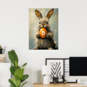 イースターバニービットコインウサギの穴 ポスター (ホームオフィス)