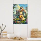 イースターバニービットコインラビットホールポスター ポスター (キッチン)