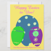 イースターバニーピンクの雛の卵からの手紙 シーズンカード (裏面)