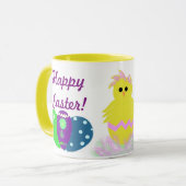 イースターバニーピンクグリーンシックエッグキープサケ マグカップ (正面左)