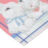 イースターバニーピンクブルーヴィンテージレトロかわいい ショートテーブルランナー (コーナー)