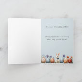 イースターバニーピンクボンネットバスケットエッグ カード (内部)