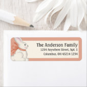 イースターバニーピーチカラー差出人住所ラベル ラベル (インサイチュ)