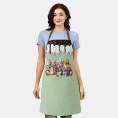 イースターバニーファンシーコーヒードリンク エプロン (着用した状態)