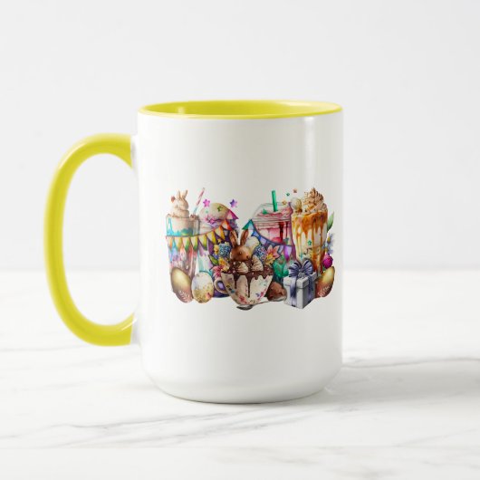 イースターバニーファンシーコーヒードリンク マグカップ (左)