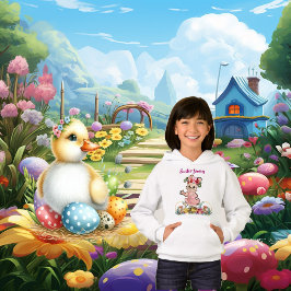 イースターバニーフローラクラウンリースチックス水彩