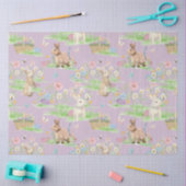 イースターバニーフローラバタフライラベンダーデクページ 薄葉紙 (クラフト)