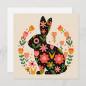 イースターバニーフローラモチーフ シーズンカード (正面/裏面)