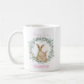 イースターバニーフローラリースハッピーイースターマグ コーヒーマグカップ (左)