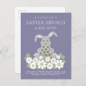 イースターバニーフローラ卵狩りとブランチ インビテーションポストカード (正面/裏面)